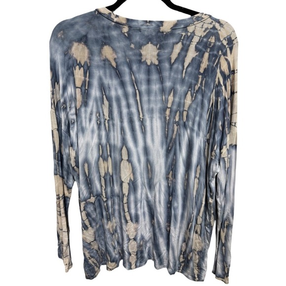 FSL + Apparel Long Sleeve Water Color Tie dye Blue Cream Size Small Medium - Picture 4 of 6